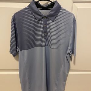 Nike golf polo, dri fit, size medium. Lavender/purple with stripes